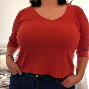 Evie 90s 3-quarter sleeve crop top